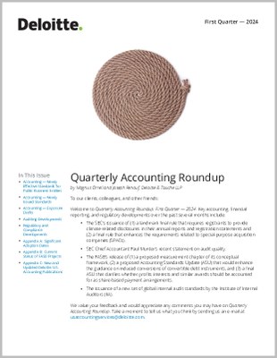 Quarterly Accounting Roundup First Quarter — 2024